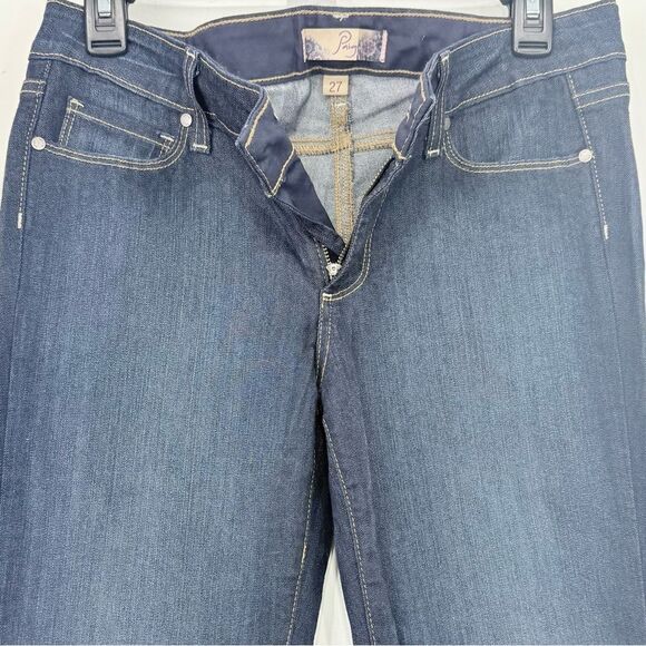 Paige Peg Skinny Dark Wash Mid Rise Tall Denim Jeans - Picture 7 of 16